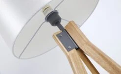 Lampadaire Tissu Blanc Et Pieds Bois Clair Dannew -OSRAM || Philips || Bosch Soldes lampadaire tissu blanc et pieds bois clair wanda 3327480054871 557954