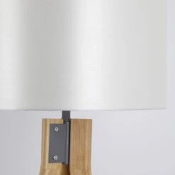 Lampadaire Tissu Blanc Et Pieds Bois Clair Dannew -OSRAM || Philips || Bosch Soldes lampadaire tissu blanc et pieds bois clair wanda 3327480054871 557955