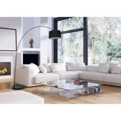 Lampadaire Tissu Noir Et Pied Métal Ritchy -OSRAM || Philips || Bosch Soldes lampadaire tissu noir et pied metal bridge 3248116613302 413286