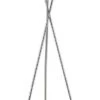 Lampadaire Trépieds Argenté Et Tissu Blanc Miko 160 Cm