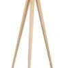Lampadaire Trépieds Bois Clair Et Tissu Noir Dorly