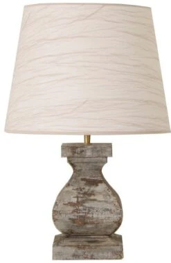 Lampe à Poser En Bois De Mangue Vert Et Doré Vieilli Nour