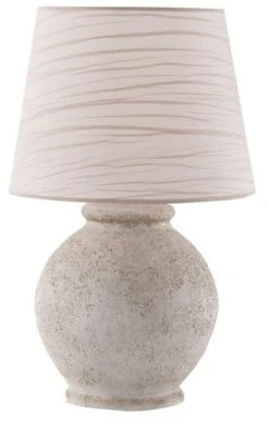 Lampe à Poser En Ciment Résine Blanc Cassé Vieilli Grace