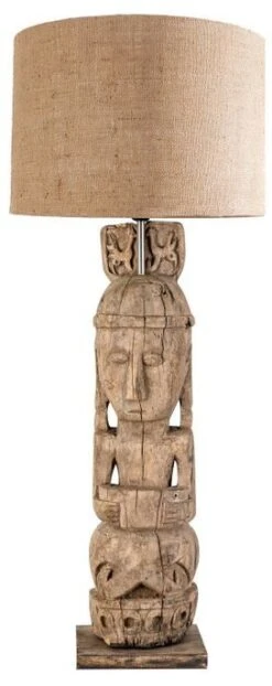 Lampe à Poser Jute Et Manguier Massif Clair Otis