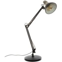 Lampe De Bureau En Métal - E27 - 40 W - H. 68,5 Cm - Noir
