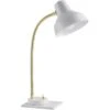 Lampe De Bureau Métal Blanc Et Doré Lechor -OSRAM || Philips || Bosch Soldes lampe de bureau metal blanc et dore charles 3248116644030 413493