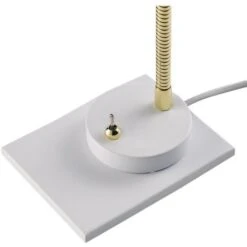 Lampe De Bureau Métal Blanc Et Doré Lechor -OSRAM || Philips || Bosch Soldes lampe de bureau metal blanc et dore charles 3248116644030 413496