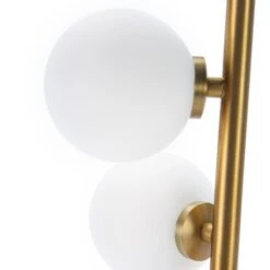 Lampe De Table Verre Blanc Et Pied Métal Doré Kitch -OSRAM || Philips || Bosch Soldes lampe de table 22x22x61 verre blanc marbre blanc metal dore 8435471839828 574817