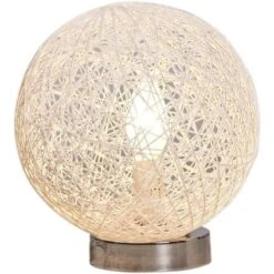Lampe De Table Boule Rotin Blanc Jopun -OSRAM || Philips || Bosch Soldes lampe de table boule rotin blanc kitson 3248113159032 413473