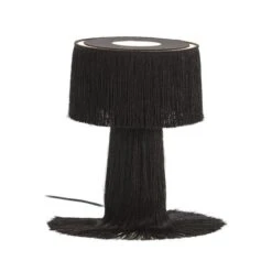 Lampe De Table Tissu à Franges Noir Angie 2