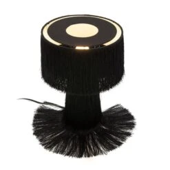 Lampe De Table Tissu à Franges Noir Angie 2 -OSRAM || Philips || Bosch Soldes lampe de table tissu a franges noir 8435471840374 395288