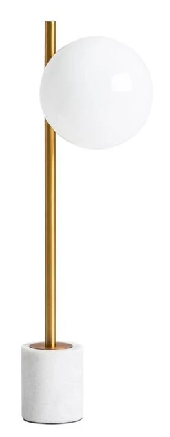 Lampe De Table Verre Et Socle Marbre Blanc Ballih