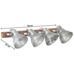 Lampe Murale Industrielle Argenté 90x25 Cm E27 -OSRAM || Philips || Bosch Soldes lampe murale industrielle argente 90x25 cm e27 3666722394499 890199