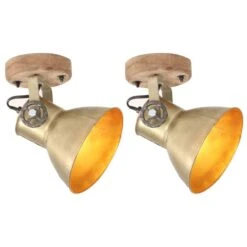Lampe Murale Industrielle/de Plafond 2 Pcs Laiton 20x25 Cm E27