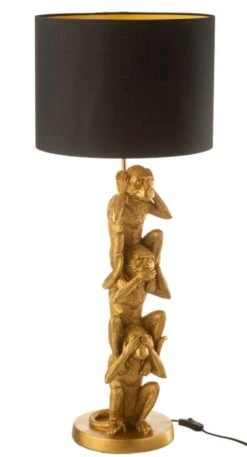 Lampe Singe Langage De Signes Doré Jacquot H 89 Cm