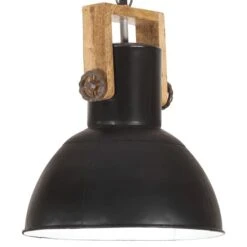 Lampe Suspendue Industrielle 25 W Noir Rond Manguier 32 Cm E27 2
