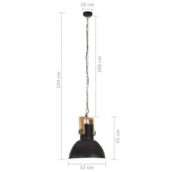 Lampe Suspendue Industrielle 25 W Noir Rond Manguier 32 Cm E27 2 -OSRAM || Philips || Bosch Soldes lampe suspendue industrielle 25 w noir rond manguier 32 cm e27 8720286071038 951762