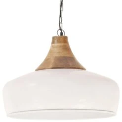 Lampe Suspendue Industrielle Blanc Fer Et Bois Solide 35 Cm E27 2 -OSRAM || Philips || Bosch Soldes lampe suspendue industrielle blanc fer et bois solide 35 cm e27 3666722348652 952199