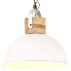 Lampe Suspendue Industrielle Blanc Rond 32 Cm E27 Manguier 2