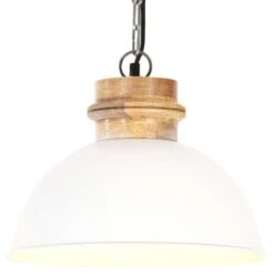 Lampe Suspendue Industrielle Blanc Rond 32 Cm E27 Manguier