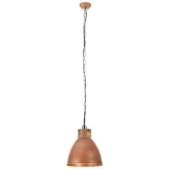 Lampe Suspendue Industrielle Cuivre Fer Et Bois Solide 46cm E27 -OSRAM || Philips || Bosch Soldes lampe suspendue industrielle cuivre fer et bois solide 46cm e27 3666722348706 952120