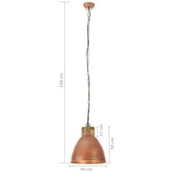 Lampe Suspendue Industrielle Cuivre Fer Et Bois Solide 46cm E27 -OSRAM || Philips || Bosch Soldes lampe suspendue industrielle cuivre fer et bois solide 46cm e27 3666722348706 952125
