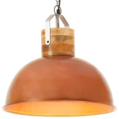 Lampe Suspendue Industrielle Cuivre Rond 42 Cm E27 Manguier 2