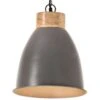 Lampe Suspendue Industrielle Gris Fer Et Bois Solide 23 Cm E27 -OSRAM || Philips || Bosch Soldes lampe suspendue industrielle gris fer et bois solide 23 cm e27 8720286071489 952161