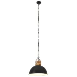 Lampe Suspendue Industrielle Noir Rond 32cm E27 Manguier Massif -OSRAM || Philips || Bosch Soldes lampe suspendue industrielle noir rond 32cm e27 manguier massif 8720286071274 951977