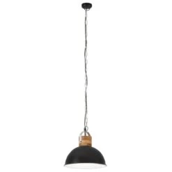 Lampe Suspendue Industrielle Noir Rond 32cm E27 Manguier Massif -OSRAM || Philips || Bosch Soldes lampe suspendue industrielle noir rond 32cm e27 manguier massif 8720286071274 951978