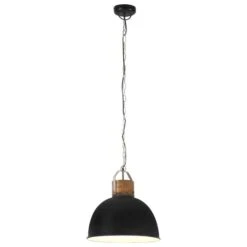 Lampe Suspendue Industrielle Noir Rond 51cm E27 Manguier Massif -OSRAM || Philips || Bosch Soldes lampe suspendue industrielle noir rond 51cm e27 manguier massif 8720286071250 951959