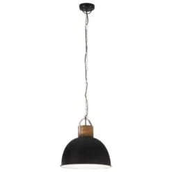 Lampe Suspendue Industrielle Noir Rond 51cm E27 Manguier Massif -OSRAM || Philips || Bosch Soldes lampe suspendue industrielle noir rond 51cm e27 manguier massif 8720286071250 951960