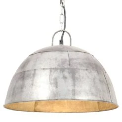 Lampe Suspendue Industrielle Vintage 25 W Argenté Rond 41cm E27