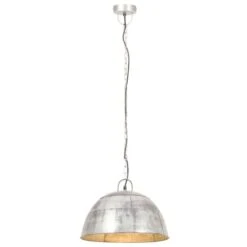 Lampe Suspendue Industrielle Vintage 25 W Argenté Rond 41cm E27 -OSRAM || Philips || Bosch Soldes lampe suspendue industrielle vintage 25 w argente rond 41cm e27 3666722350204 950019