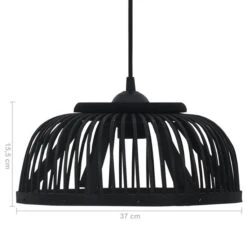 Lampe Suspendue Noir Bambou 37x15,5 Cm 40 W Demi-cercle E27 -OSRAM || Philips || Bosch Soldes lampe suspendue noir bambou 37x15 5 cm 40 w demi cercle e27 3666722446761 791297