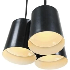 Lampe Suspension 3 Lumières Métal Noir Udson -OSRAM || Philips || Bosch Soldes lampe suspension 3 lumieres metal noir huron 3248116213304 413707