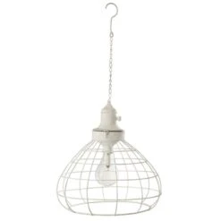 Lampe Suspension LED Verre Et Métal Blanc Liray