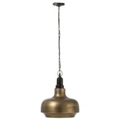 Lampe Suspension Métal Doré Antique Geera D 35 Cm