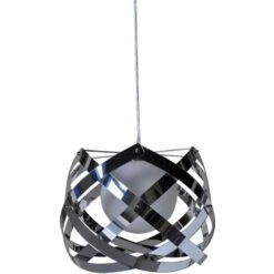 Lampe Suspension Métal Gris Chromé Turnas