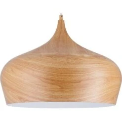 Lampe Suspension Métal Peint Effet Bois Clair Reppi