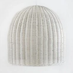 Lampe Suspension Osier Blanc Nathi D 60 X H 60 Cm