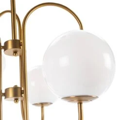 Lampe Suspension Verre Blanc Et Métal Doré Vera L 78 X H 100 X P 78 Cm -OSRAM || Philips || Bosch Soldes lampe suspension verre blanc et metal dore 8435471840008 575875