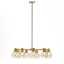 Lampe Suspension Verre Et Métal Doré Diari L 86 X H 72 X P 86 Cm