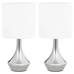 Lampes De Table 2 Pcs Bouton Tactile Blanc E14 -OSRAM || Philips || Bosch Soldes lampes de table 2 pcs bouton tactile blanc e14 3666722609814 549757