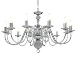 Lustre Argenté 12 Ampoules E14