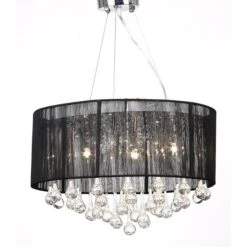 Lustre Avec 85 Cristaux Noir