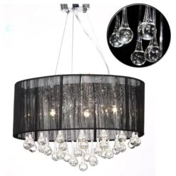 Lustre Avec 85 Cristaux Noir -OSRAM || Philips || Bosch Soldes lustre avec 85 cristaux noir 3666722530897 550496