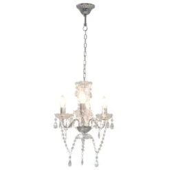 Lustre Avec Perles Argenté Rond 3 X E14 -OSRAM || Philips || Bosch Soldes lustre avec perles argente rond 3 x e14 3666722448840 788157