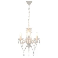 Lustre Avec Perles Blanc Rond 3 X E14 -OSRAM || Philips || Bosch Soldes lustre avec perles blanc rond 3 x e14 3666722464031 743217