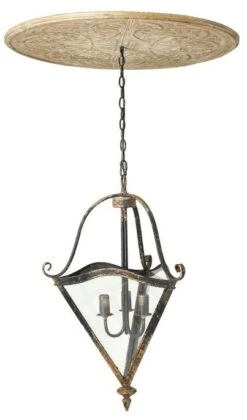 Lustre Classique Métal Doré Vieilli Cali